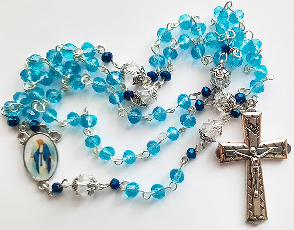 Aqua Blue Glass Crystal Beads