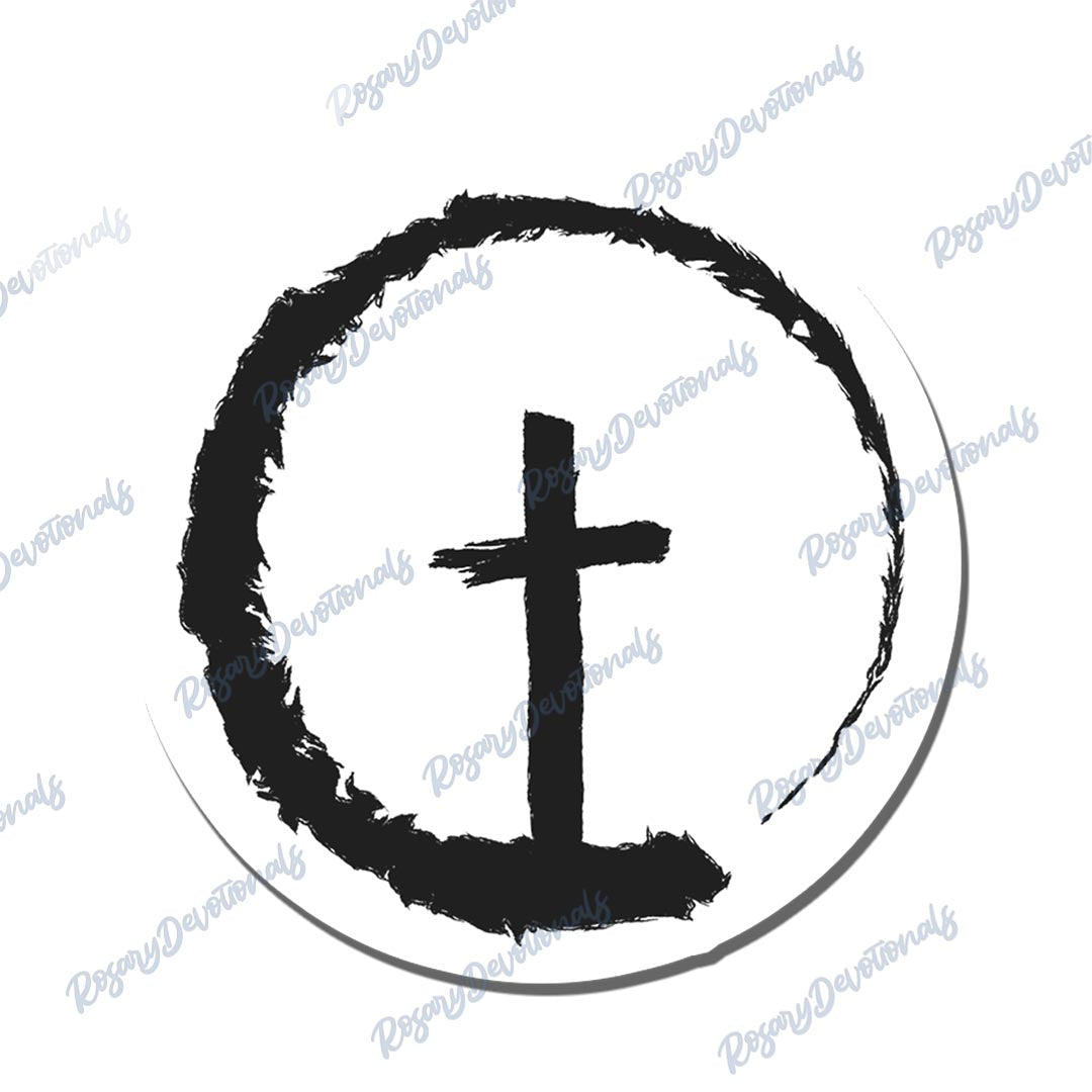 Brush Cross Vinyl Sticker