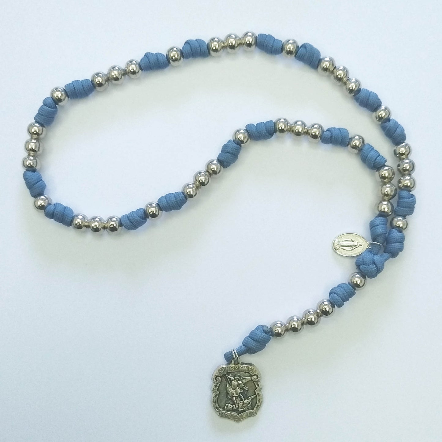 St Michael Paracord Chaplet Metal Beads