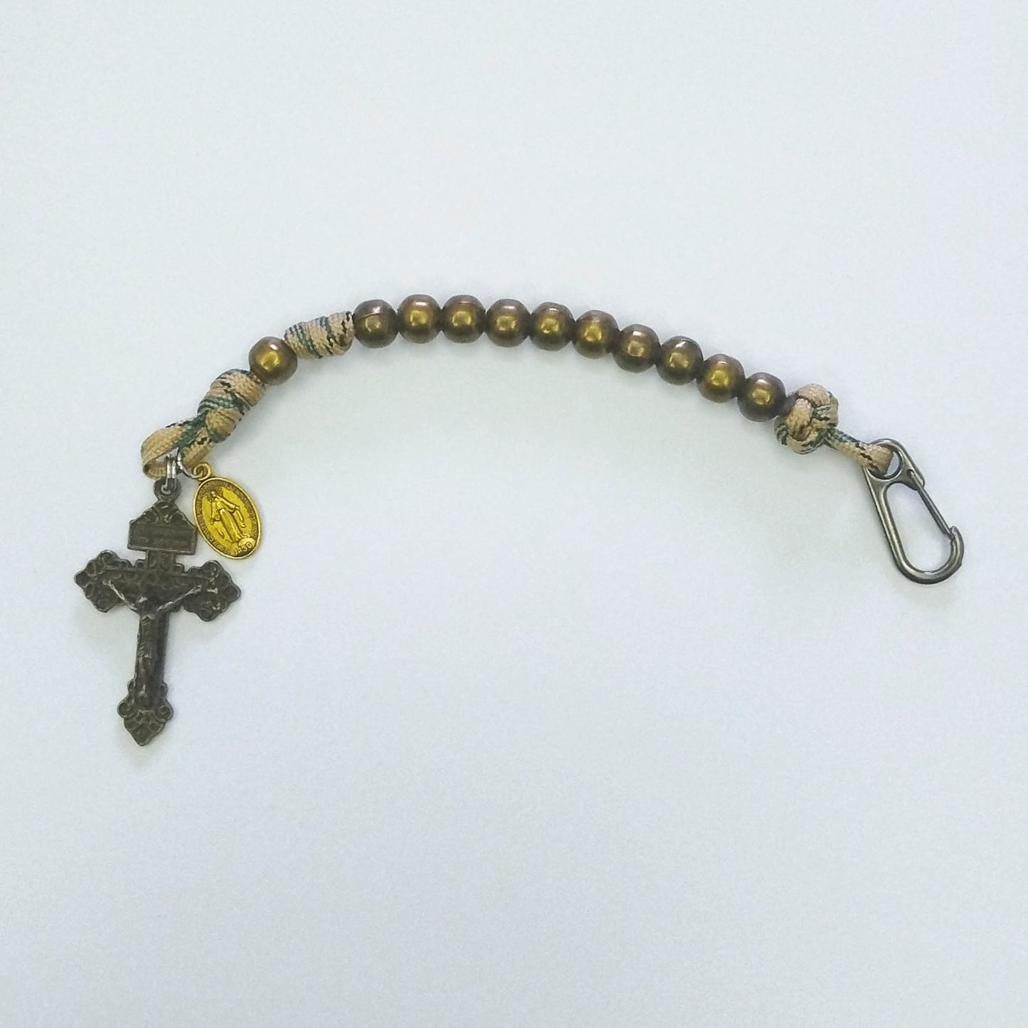 Paracord One Decade Rosary Bronze Metal Beads (Multi colour)