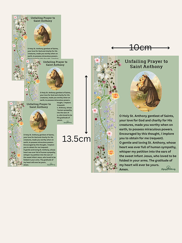 Saint Anthony Unfailing Prayer - Holy Card