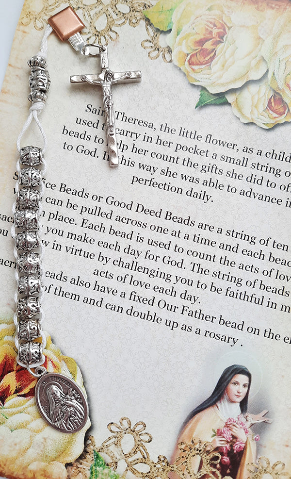 Saint Therese of Lisieux Sacrifice Beads - Silver