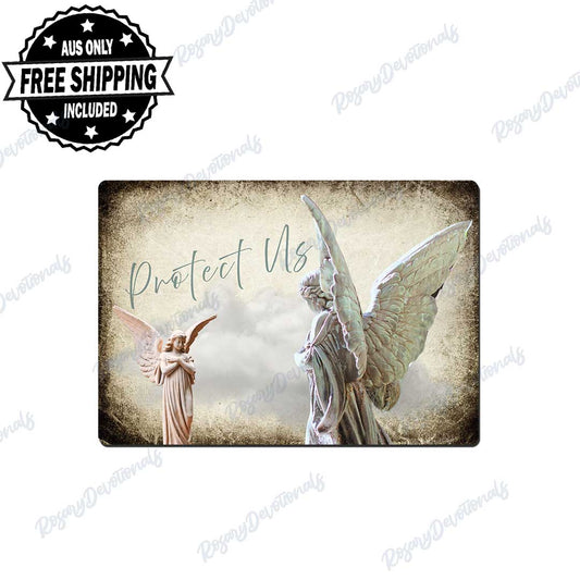 Guardian Angel Protect Us Vinyl Sticker