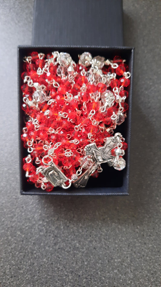 Red 20 Decade rosary - Custom order for Noreen