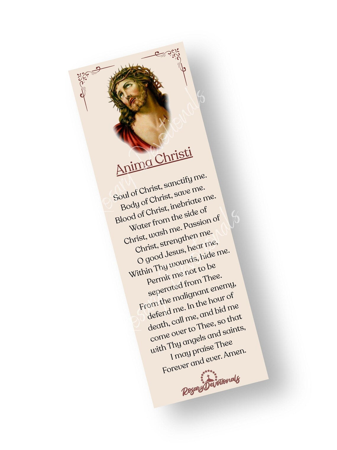 Anima Christi Holy Prayer Card