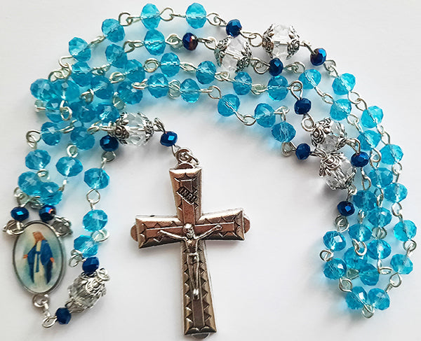 Aqua Blue Glass Crystal Beads