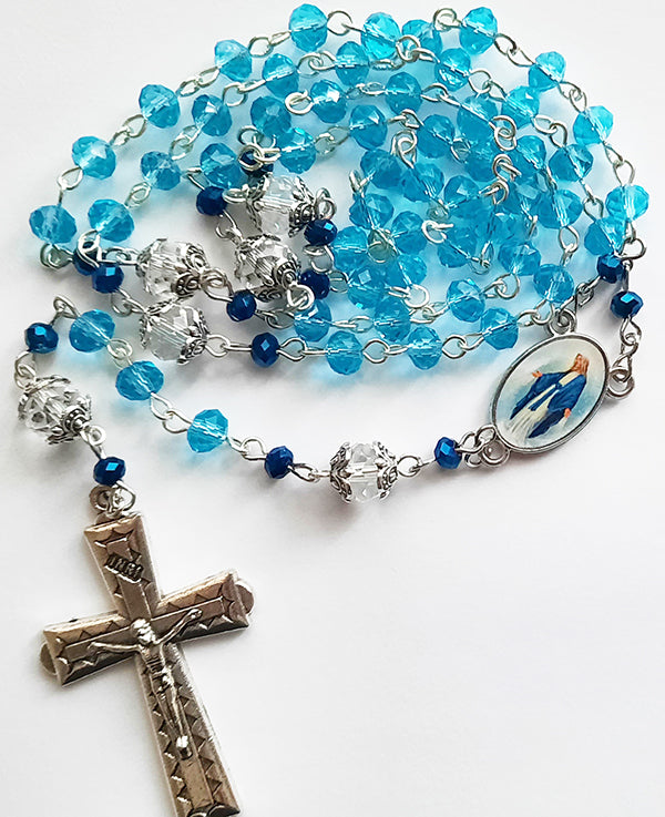 Aqua Blue Glass Crystal Beads