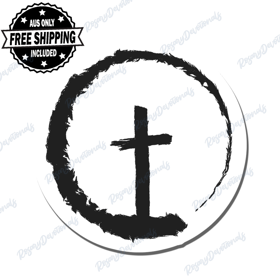 Brush Cross Vinyl Sticker