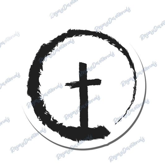 Brush Cross Vinyl Sticker