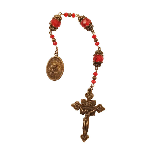 3 Hail Mary Devotion Chaplet - Red