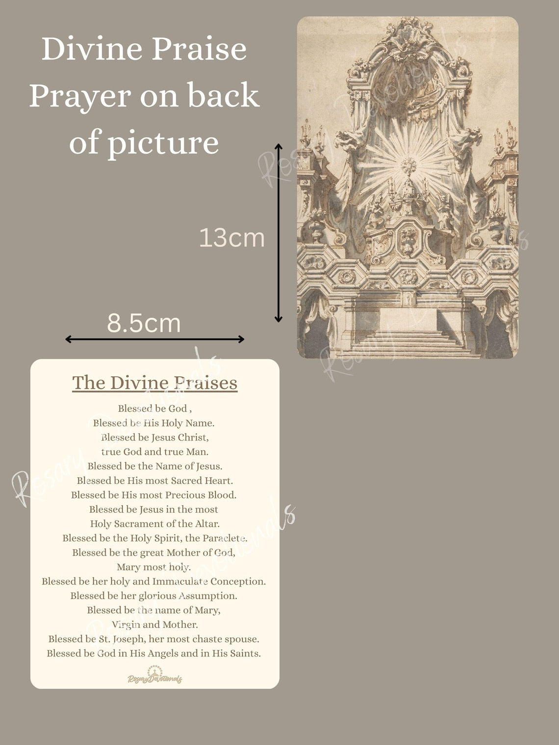 The Divine Praises Prayer Card