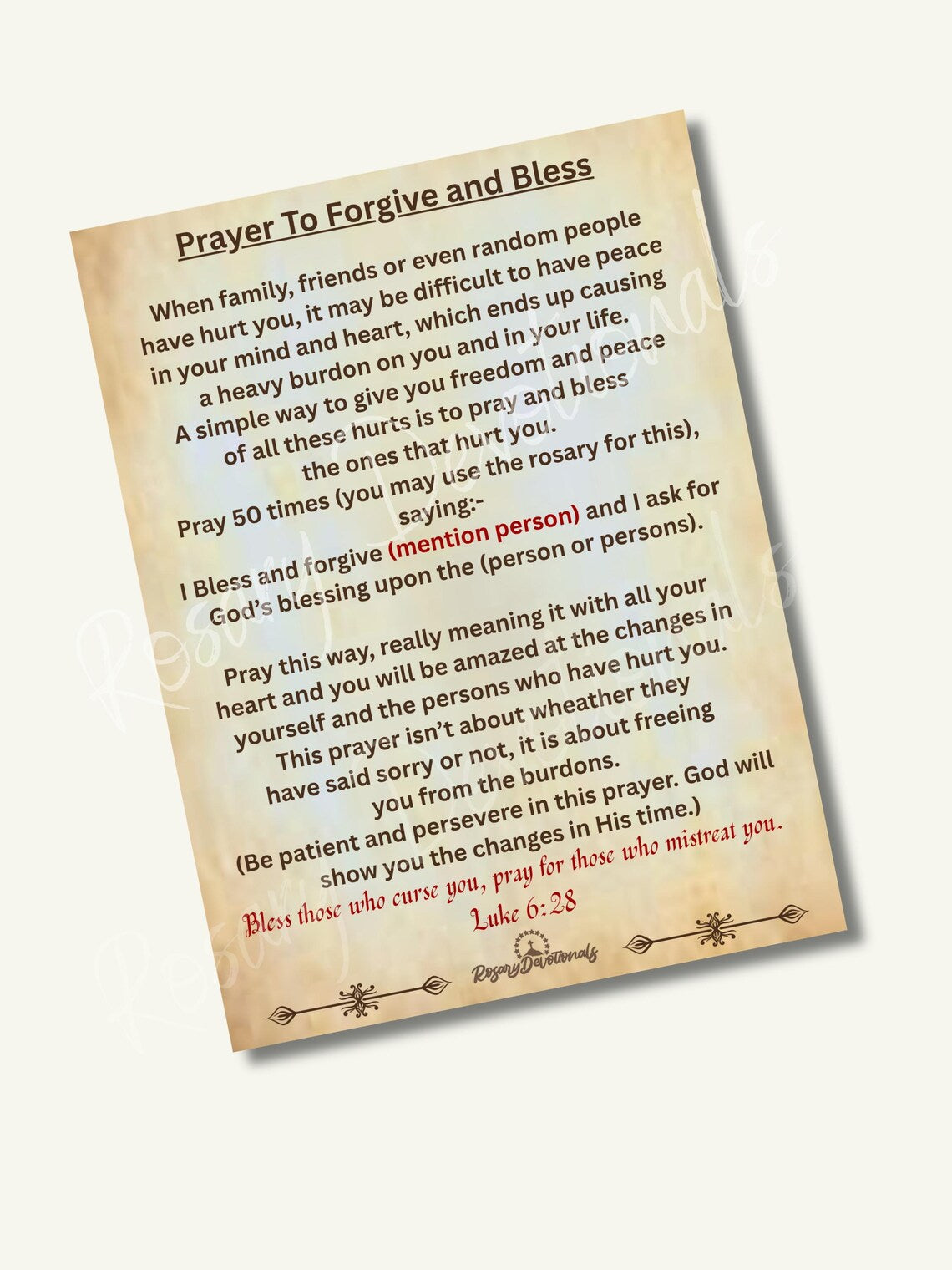 Forgive and Bless Prayer Card