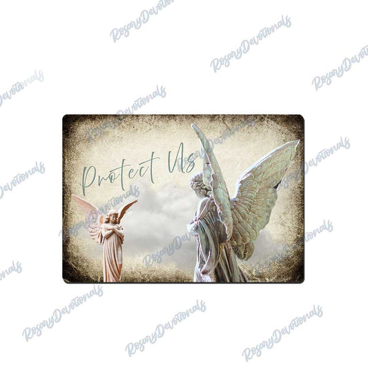Guardian Angel Protect Us Vinyl Sticker