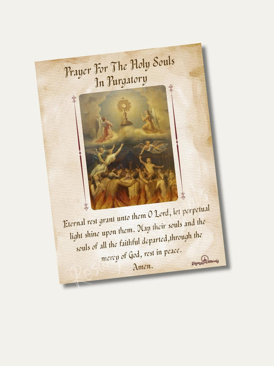 Eternal Rest Prayer Card For Holy Souls In Purgatory