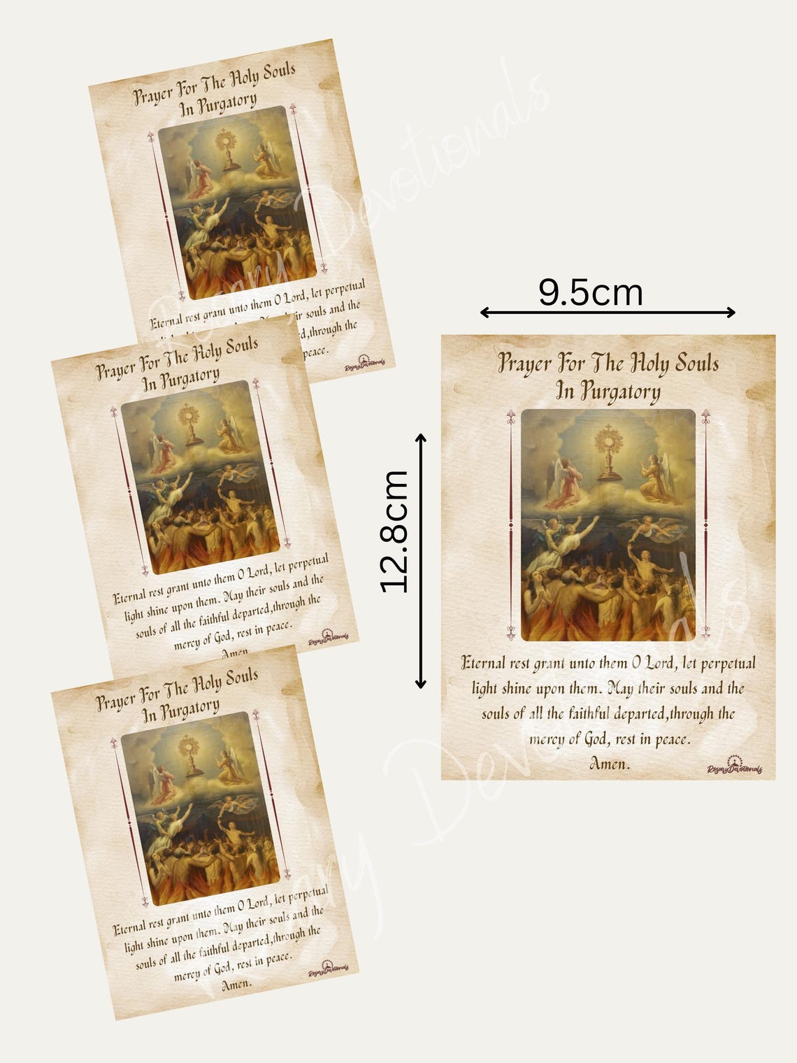 Eternal Rest Prayer Card For Holy Souls In Purgatory