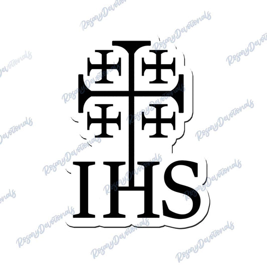 IHS Jerusalem Cross Vinyl Sticker