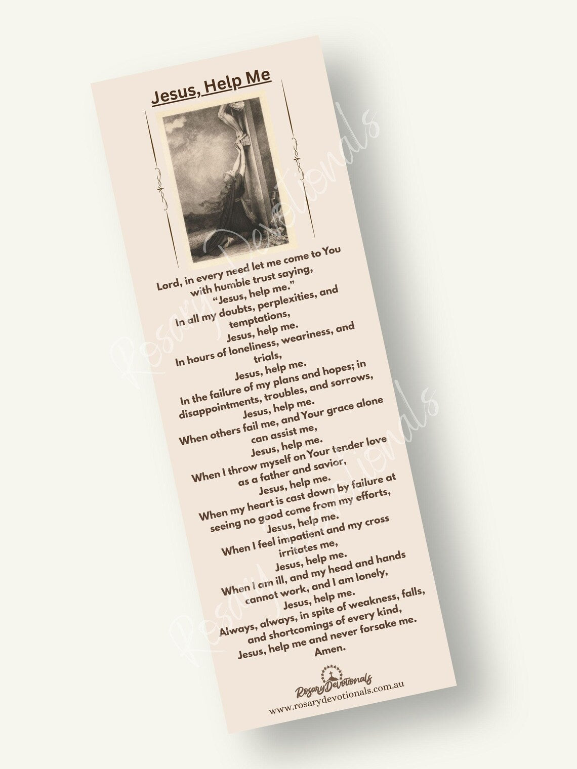 Jesus Help Me, Holy Prayer Card