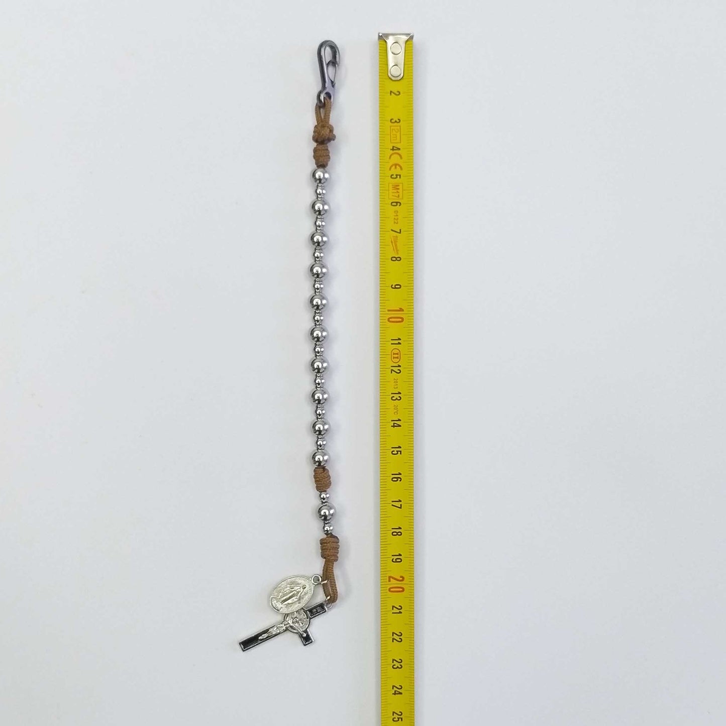 One Decade Micro Cord Rosary Bracelet Brown - Stainless Steel