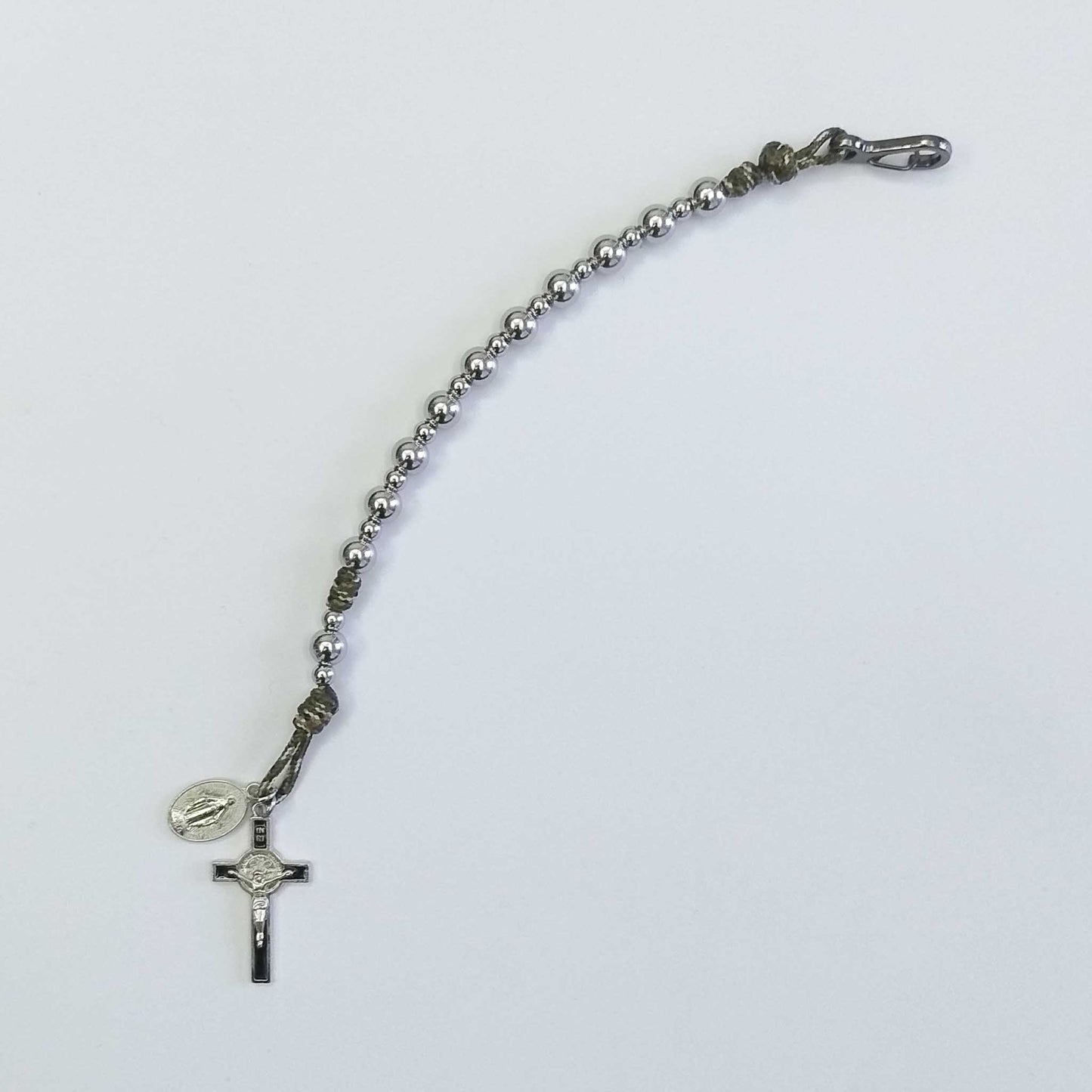 One Decade Micro Cord Rosary Bracelet Multi Colour - Stainless Steel