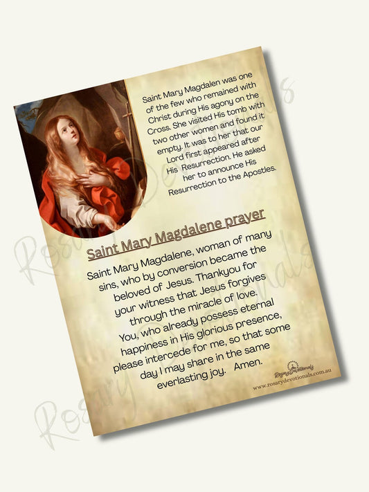 Saint Mary Magdalene Holy Prayer Card