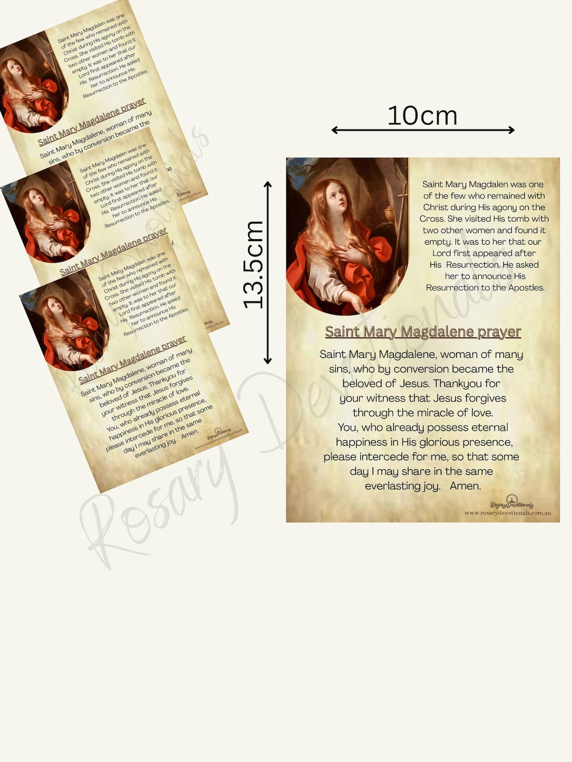 Saint Mary Magdalene Holy Prayer Card