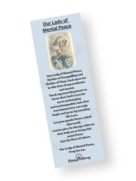 Our Lady of Mental Peace Holy Prayer Card