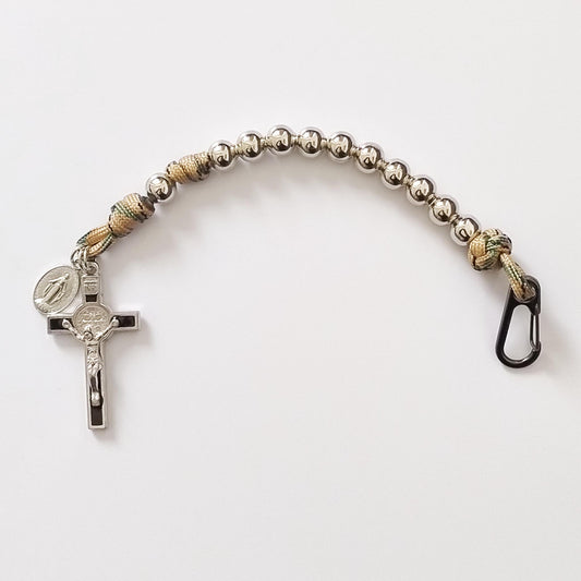 Paracord One Decade Rosary Silver Metal Beads (Multi colour)