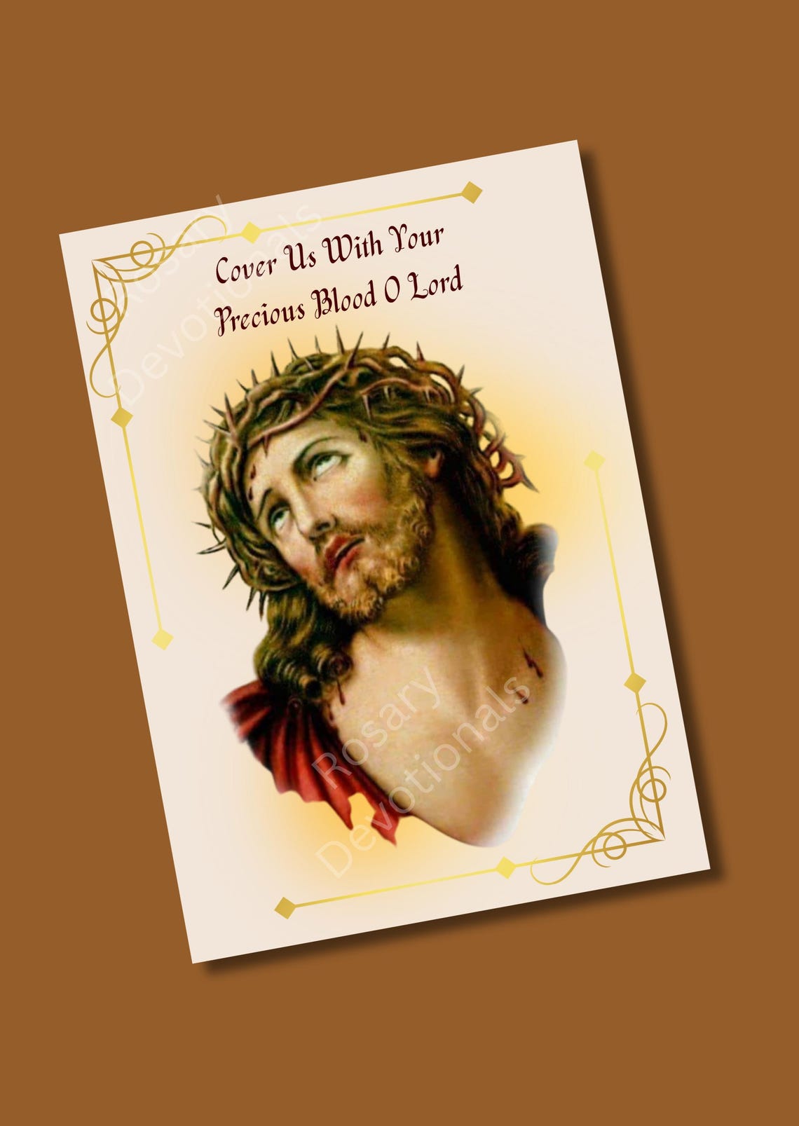 Precious Blood Holy Card