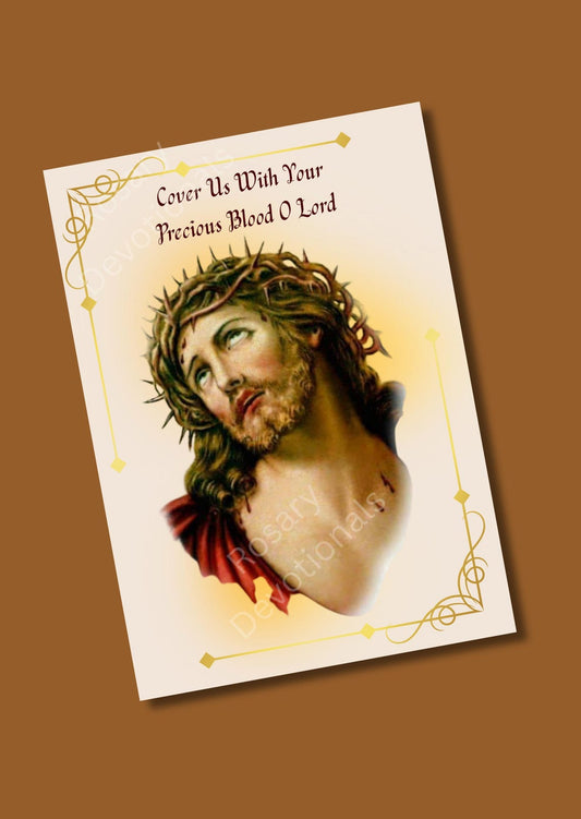 Precious Blood Holy Card