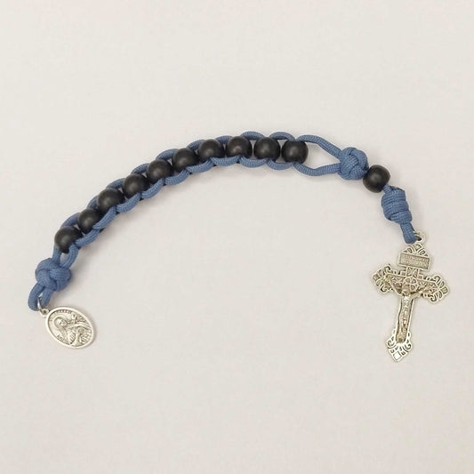 Saint Therese of Lisieux Paracord Sacrifice Beads Blue