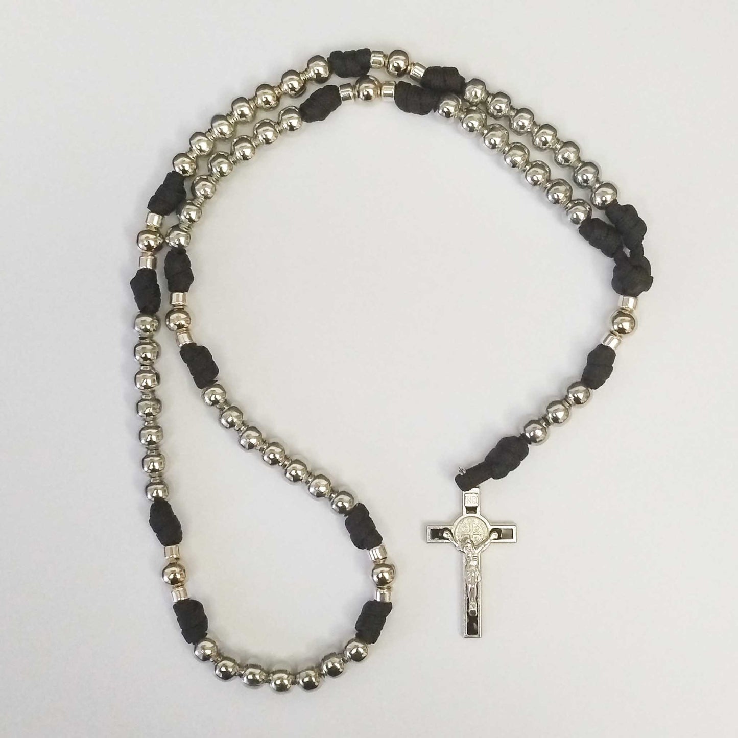 7 Sorrows of Our Lady Paracord Rosary Chaplet Black