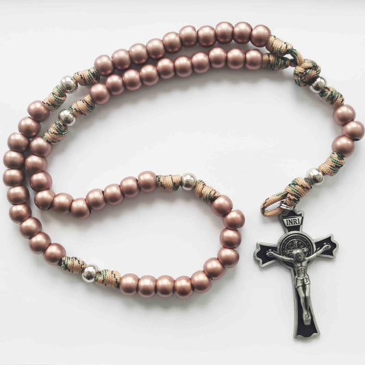 Paracord Rosary Champagne Acrylic Beads (multi colour)