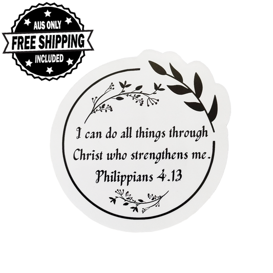 Bible Verse Philippians 4.13 Vinyl Sticker