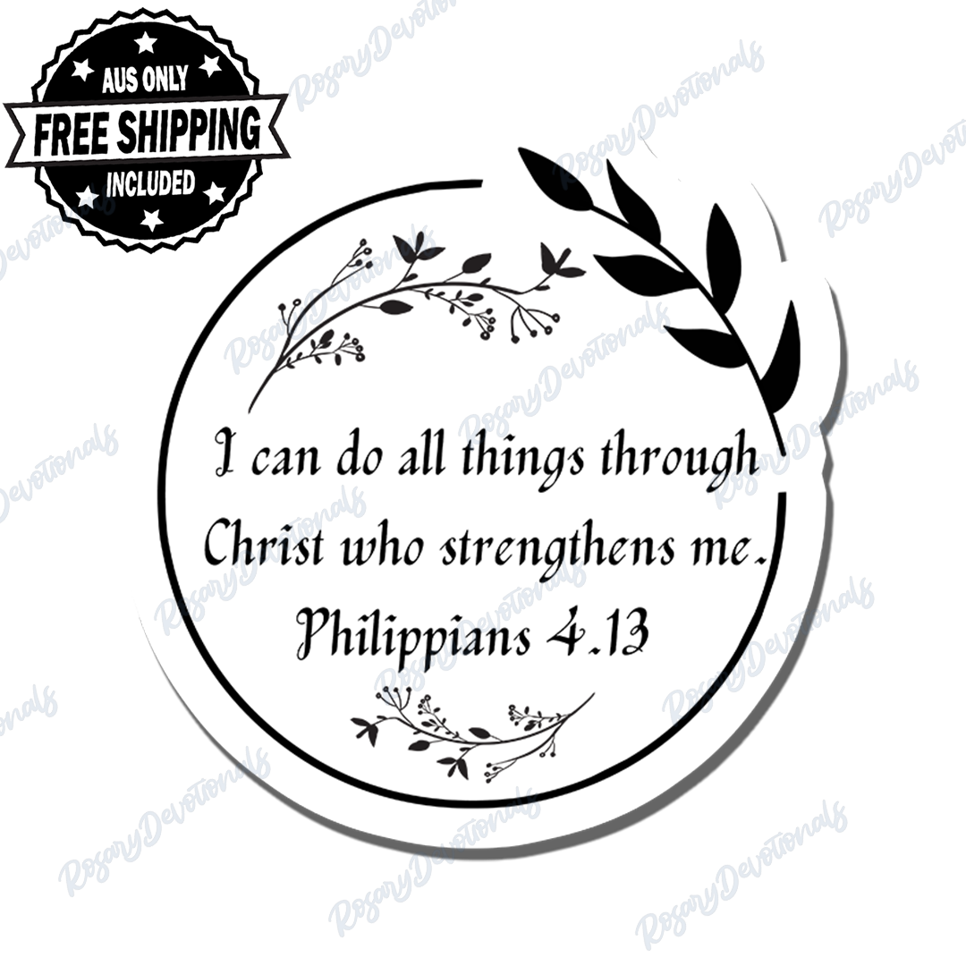 Bible Verse Philippians 4.13 Vinyl Sticker