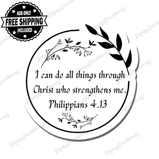 Bible Verse Philippians 4.13 Vinyl Sticker