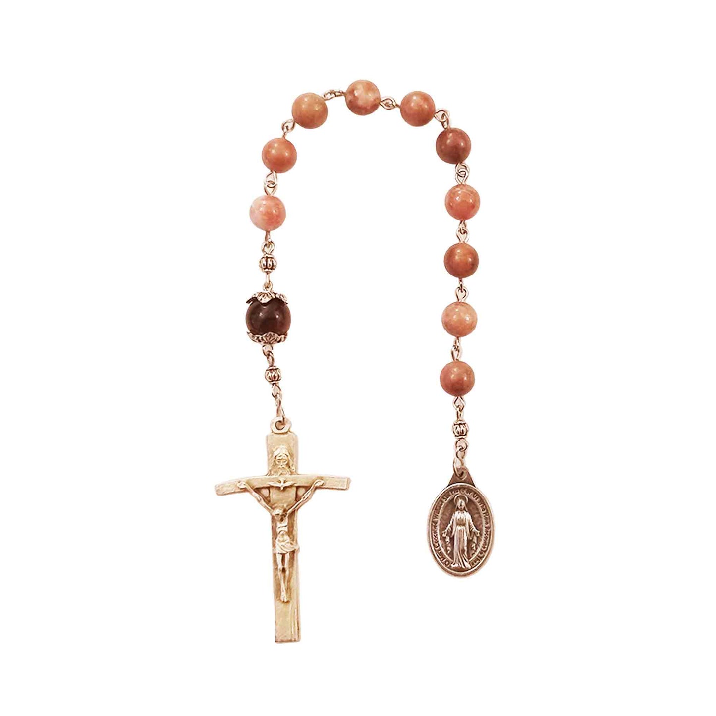 One Decade Rhodonite Gemstone Rosary