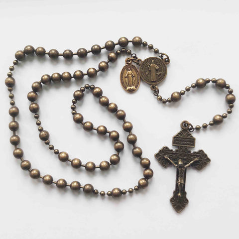 WW1 Metal Bronze Rosary
