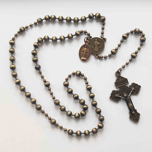 WW1 Metal Bronze Combat Battle Rosary