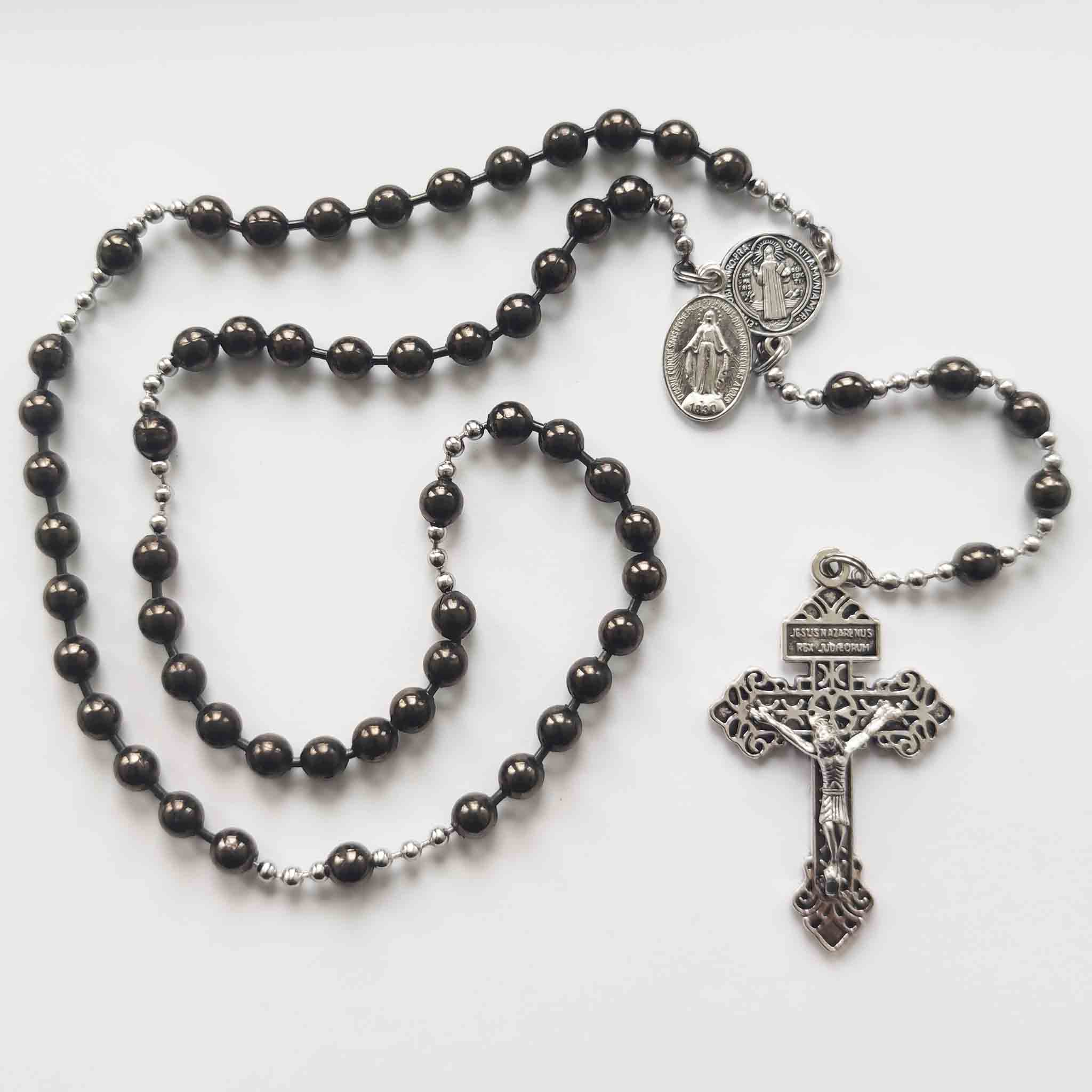 WW1 Metal Gunmetal Grey/Stainless Steel Combat Battle Rosary – Rosary ...