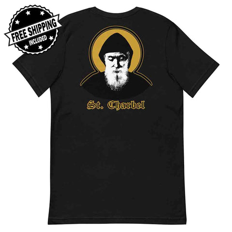 Maronite Cross & Saint Charbel Premium T-Shirt