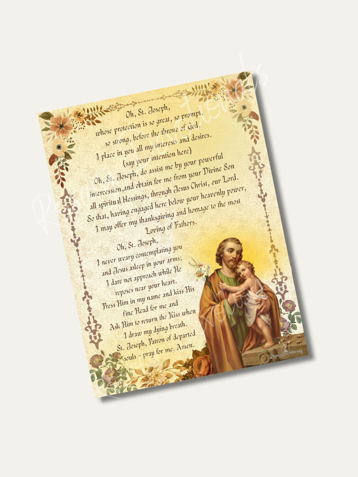 Saint Joseph Holy Prayer Card