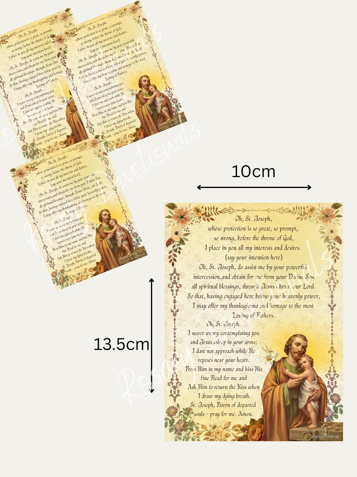 Saint Joseph Holy Prayer Card