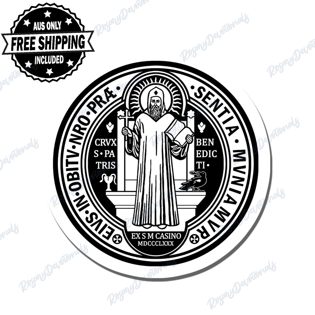 Saint Benedict Medal (front) Vinyl Sticker