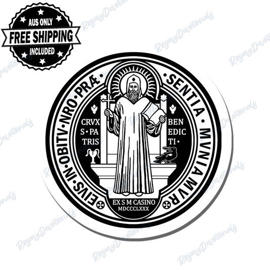 Saint Benedict Medal (front) Vinyl Sticker