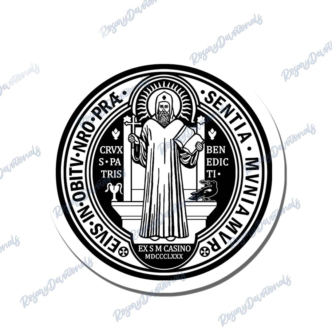 Saint Benedict Medal (front) Vinyl Sticker