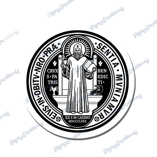 Saint Benedict Medal (front) Vinyl Sticker