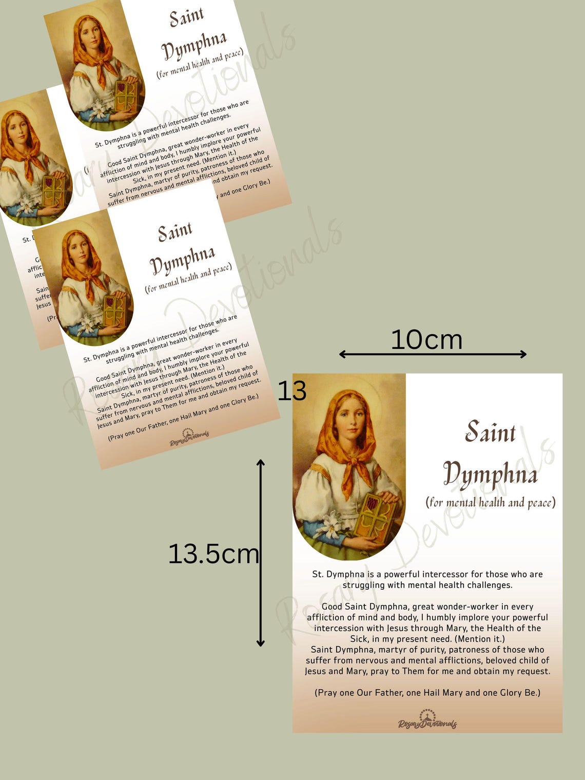 Saint Dymphna Holy Prayer Card