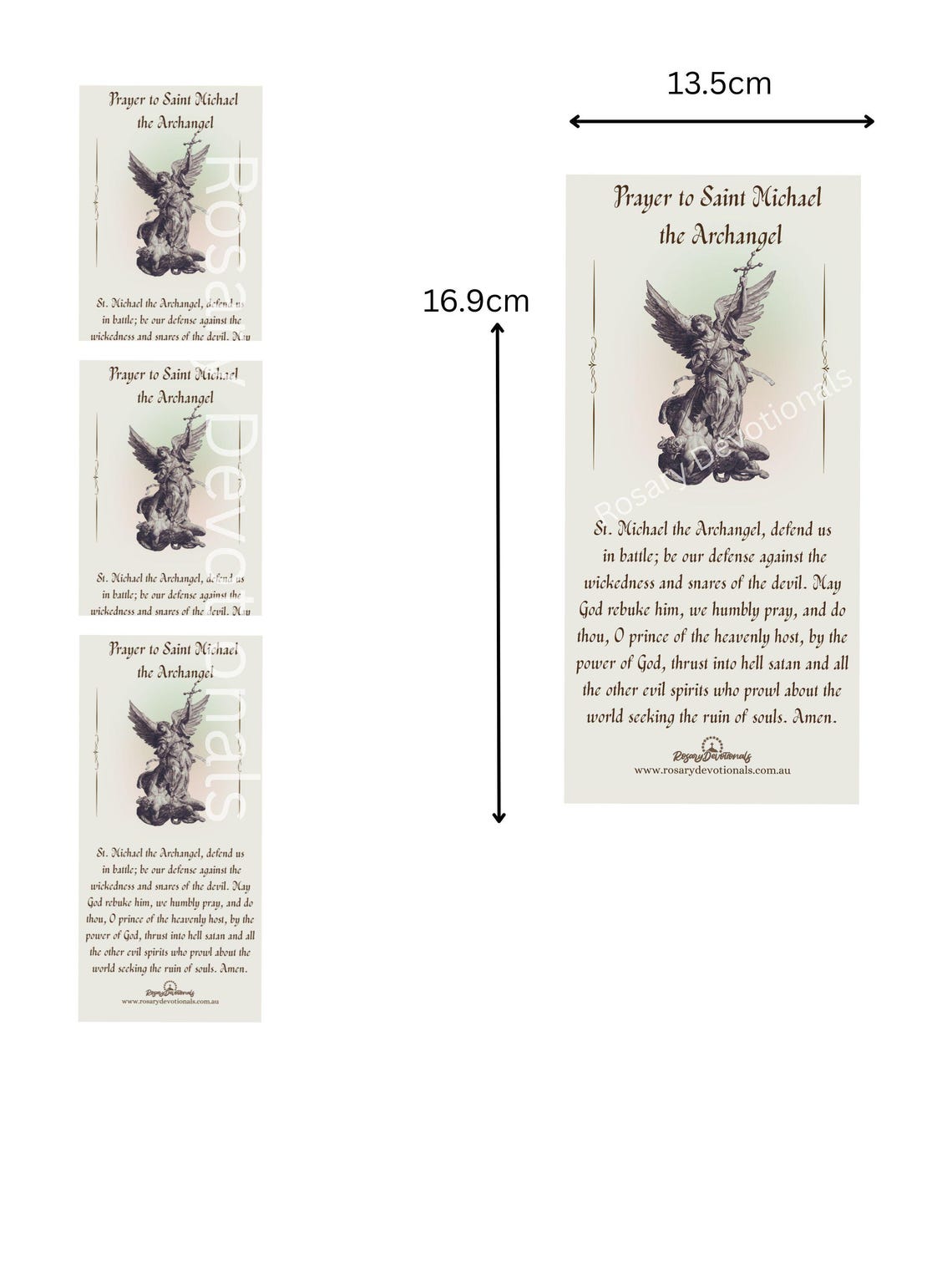Saint Michael the Archangel Holy Prayer Card