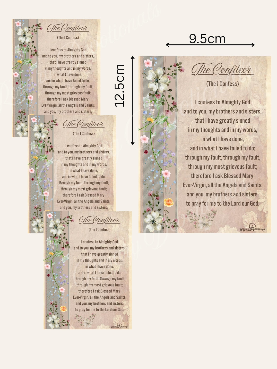 The Confiteour - The 'I Confess' Prayer Card