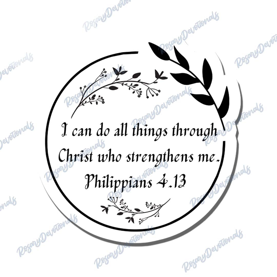 Bible Verse Philippians 4.13 Vinyl Sticker